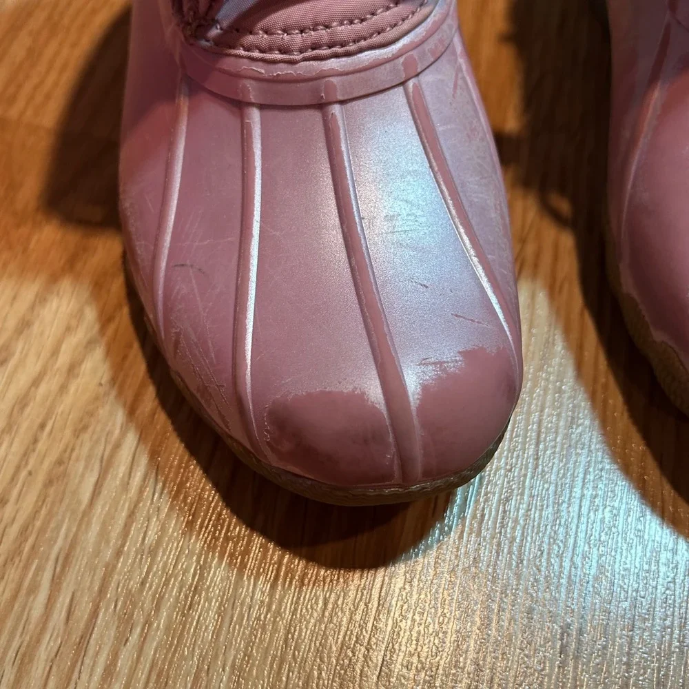 Girls Pink Sperry Duck‎ Boots Quilted Nylon Waterproof Size Little Kid Shoes